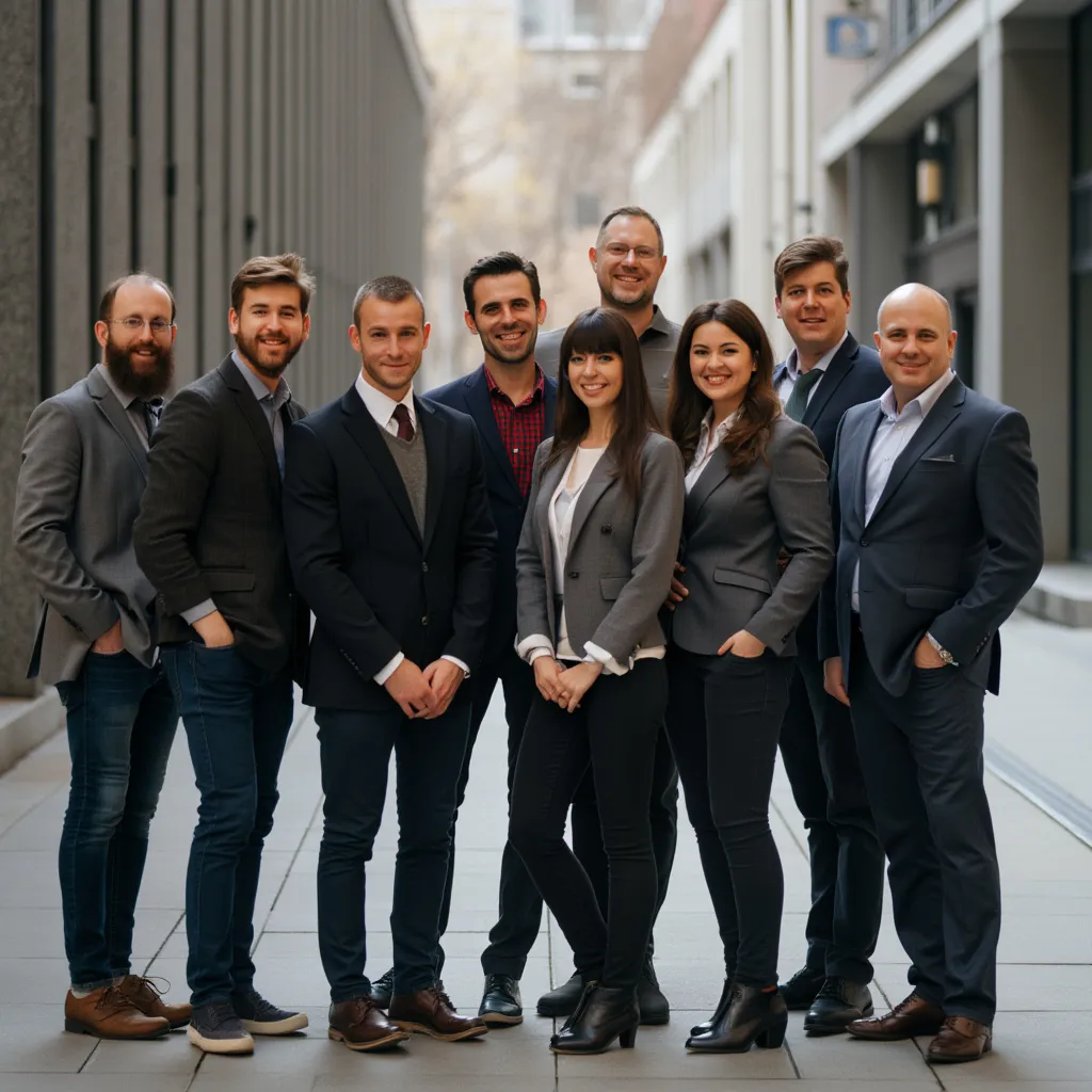 Equipo del salón trabajando juntos